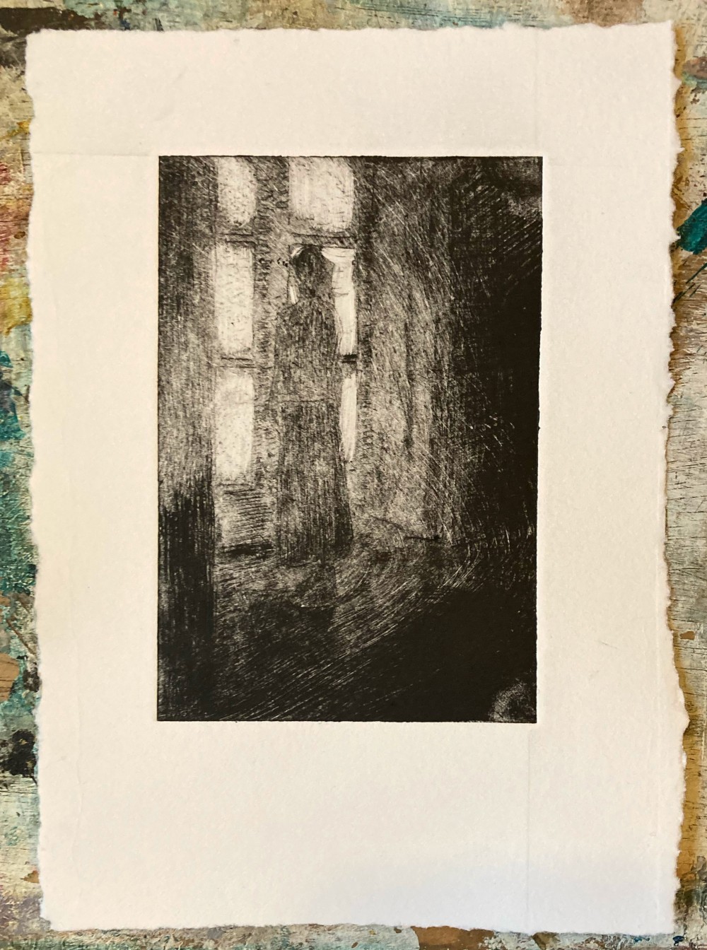 Into the light | 2021 | 14,5x17,5cm | original etching on Fabriano Bütten 220 g/m²