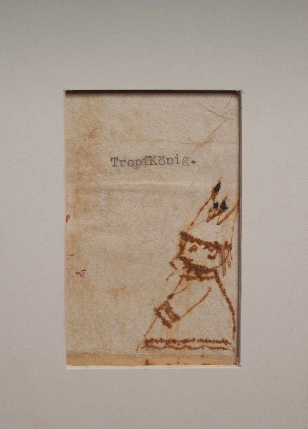 TropfKönig | 2010 | watercolor and typewriter on used teabag