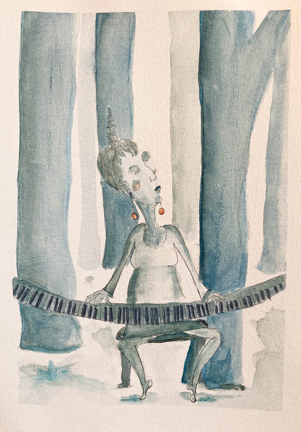it's an old piano | 2020 | 18x24cm | watercolor